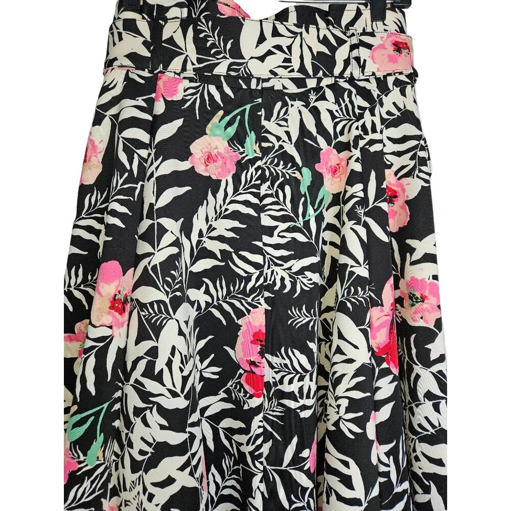 7th Avenue Design Studio Pink Floral Lined A Line Midi Skirt Women 6 - Picture 4 of 10